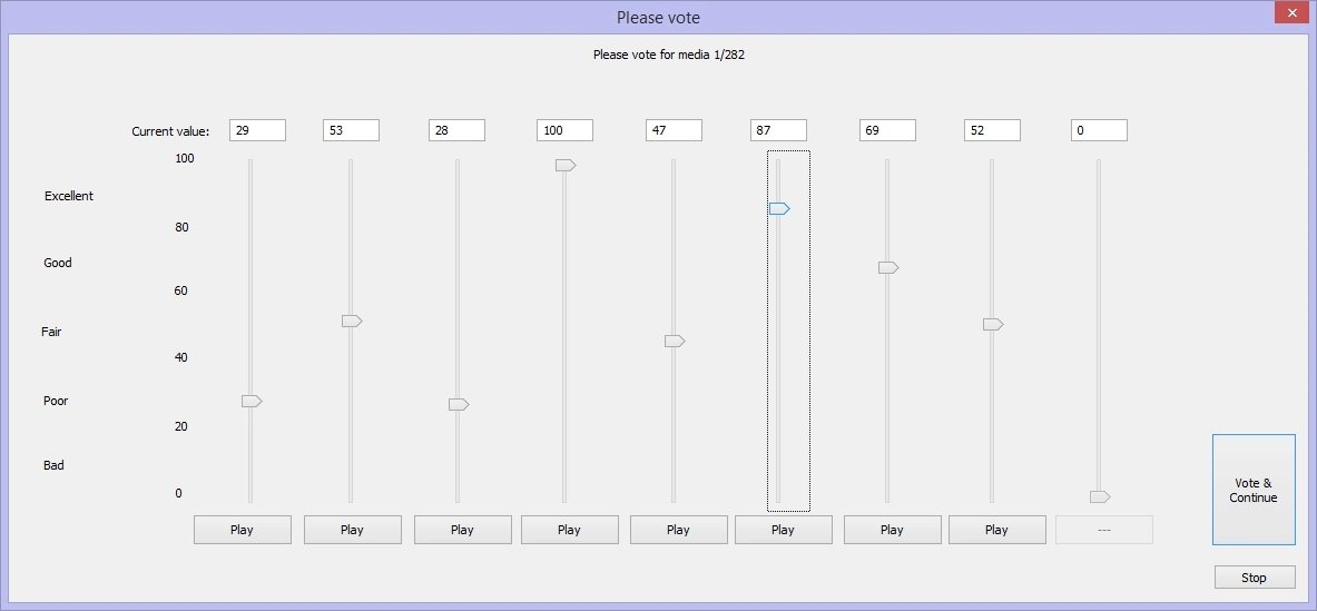 Screenshot of ACR MUSHRA Test Interface #3